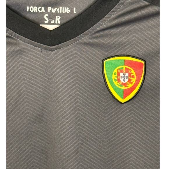 Forca Portugal Men’s Small gray and black long sleeve #7 Habib soccer Jersey - Picture 3 of 8